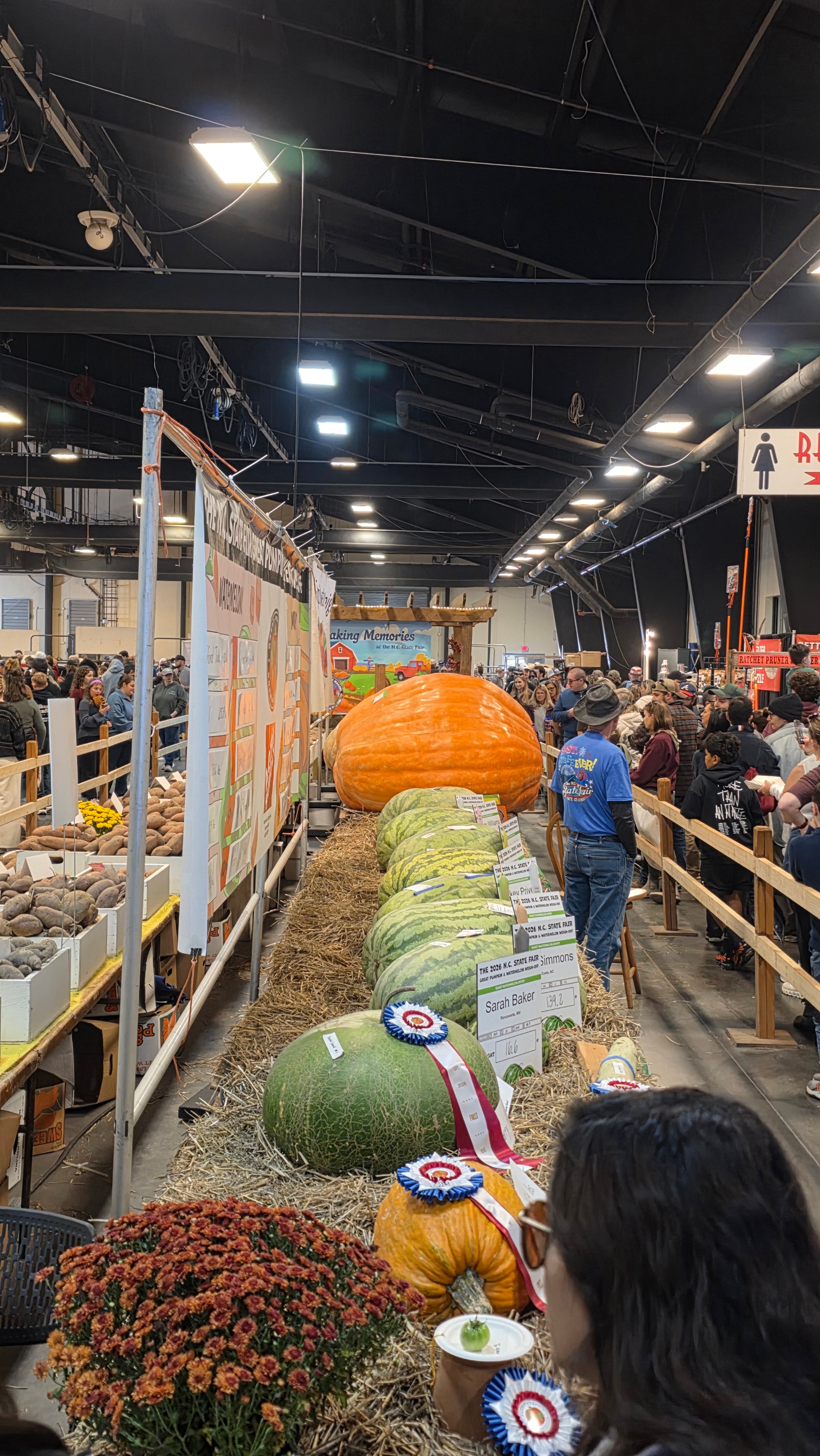 NC State Fair 2026 — pumpkin and produce exhibit